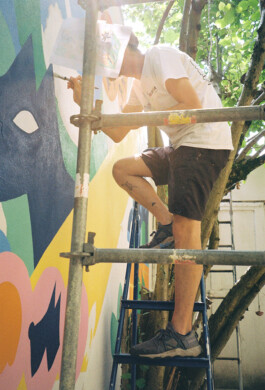 béton brouillon Fresque Portraits animaux 