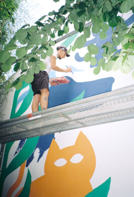 béton brouillon Fresque Portraits animaux 