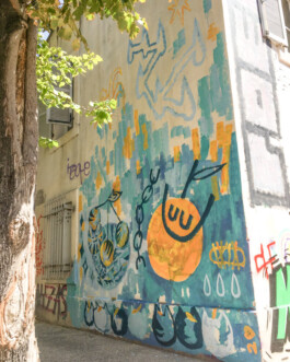 Fresque Clémenchat béton brouillon _ mural _ peinture _ street art 