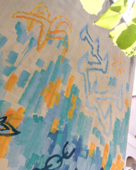 Fresque Clémenchat béton brouillon _ mural _ peinture _ street art 