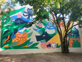 béton brouillon Fresque Portraits animaux 