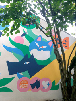 béton brouillon Fresque Portraits animaux 