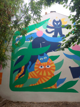 béton brouillon Fresque Portraits animaux 