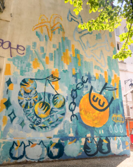 Fresque Clémenchat béton brouillon _ mural _ peinture _ street art 