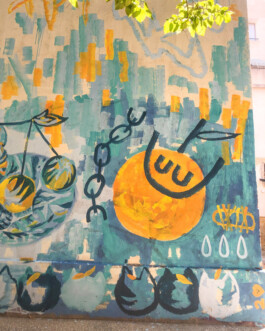 Fresque Clémenchat béton brouillon _ mural _ peinture _ street art 