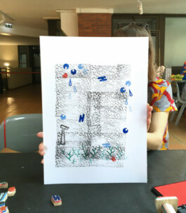 Composition d'affiche graphique en tampon 